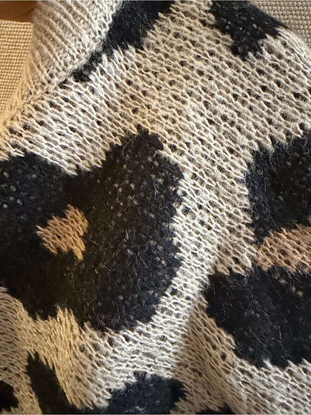 GB girls Leopard-Print Crewneck Sweater in Beige and Black